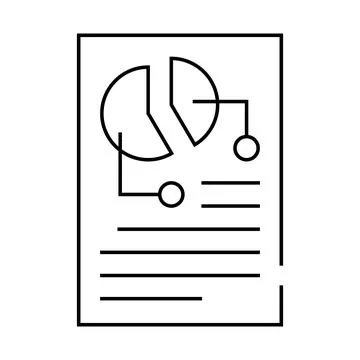 Pie chart lesson line icon vector illustration Stock Illustration