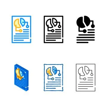 Pie chart lesson stylized color icon vector Stock Illustration