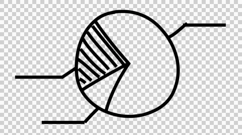 Pie Chart line drawing color illustration animation transparent background Stock Footage 43695200