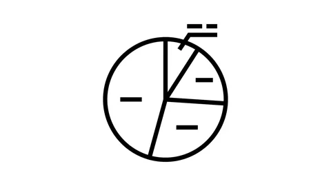 Pie chart line icon animation 動画素材 224357184