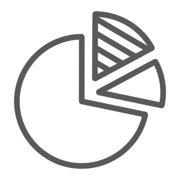 Pie Chart line icon, data and analytics Stock Illustration