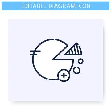 Pie chart line icon. Editable illustration Stock Illustration