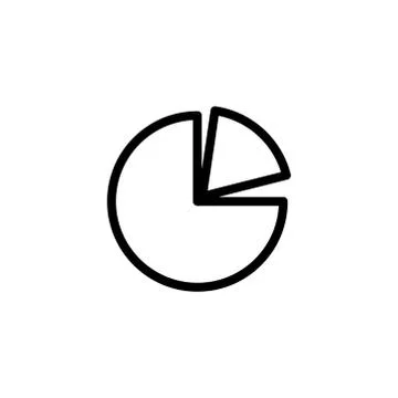 Pie Chart Line Icon In Flat Style Vector For Apps, UI, Websites. Black Icon Stock Illustration