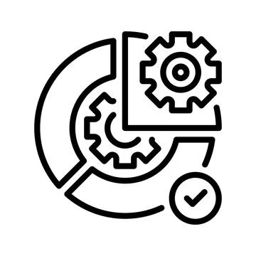 Pie Chart Line Icon, Outline Symbol for Data Visualization, Percentage Brea.. 스톡 일러스트