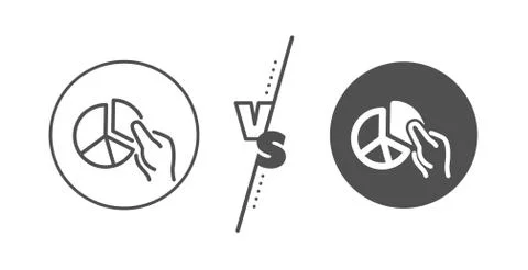 Pie chart line icon. Presentation graph sign. Vector Illustrazione stock