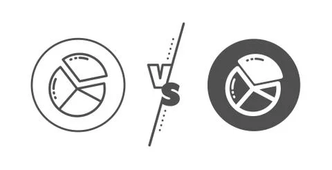 Pie chart line icon. Presentation graph sign. Vector Stock Illustration