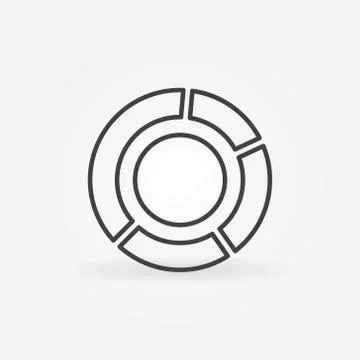 Pie Chart linear vector concept minimal icon Stock Illustration