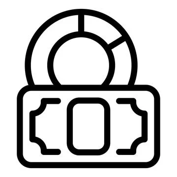 Pie chart locked on banknote symbolizing financial security Stock Illustration