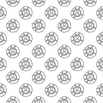 Pie Chart with Man vector concept thin line seamless pattern 스톡 일러스트