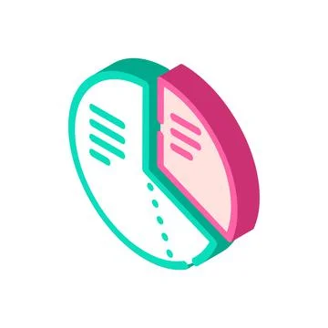 Pie chart marketing analysis isometric icon vector illustration Stock Illustration