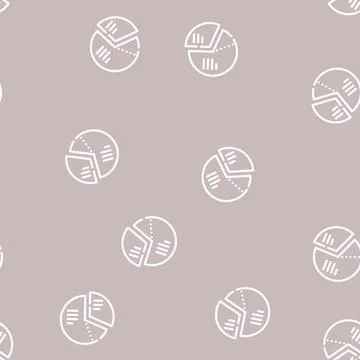 Pie chart marketing analysis line vector seamless pattern Illustrazione stock