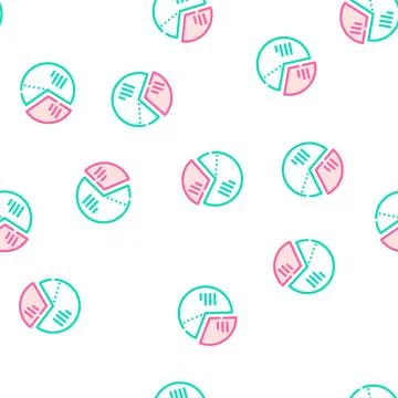 Pie chart marketing analysis vector seamless pattern Illustrazione stock
