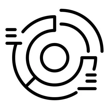 Pie chart monetize icon outline vector. Funnel data Stock Illustration