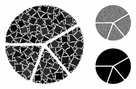 Pie chart Mosaic Icon of Abrupt Items Stock Illustration