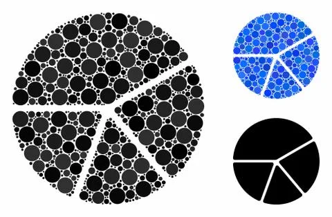 Pie chart Mosaic Icon of Circle Dots Stock Illustration