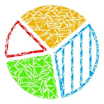 Pie Chart Mosaic of Triangles Illustrazione stock