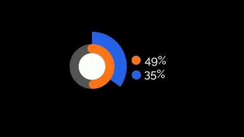 Pie Chart Motion Graphic Showing 90 vs 10 Stock Footage 327037419