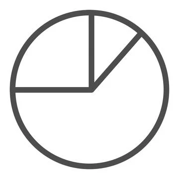 Pie chart with one eighth and quarter fraction line icon, diagram concept Stock Illustration