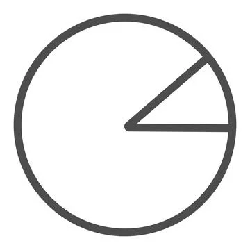 Pie chart with one eighth fraction line icon, diagram concept, one eighth circle Stock Illustration