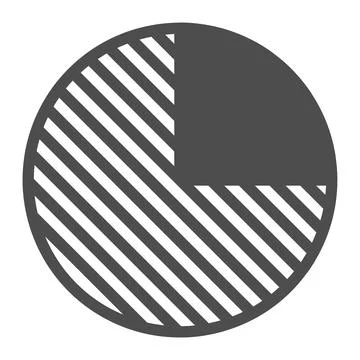 Pie chart with one quarter fraction solid icon, diagram concept, one fourth Stock Illustration
