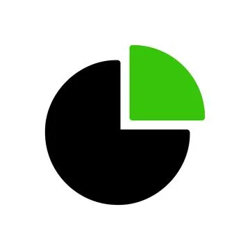 Pie chart with one segment highlighted. Data visualization, analysis, and c.. Illustrazione stock