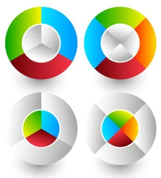 Pie chart, pie graph icons. Analytics, diagnostics, infographic icons. Colorf イラスト素材