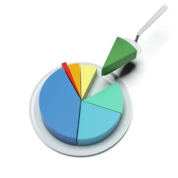 Pie chart on a plate 스톡 일러스트