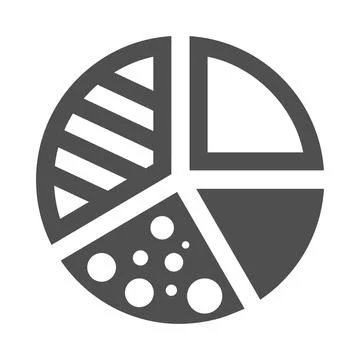 Pie chart presentation gray icon, statistics, analysis graph Stock Illustration