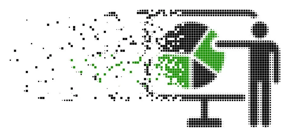 Pie Chart Public Report Damaged Pixel Icon Illustrazione stock