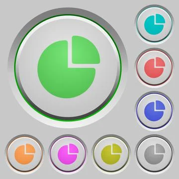 Pie chart push buttons Stock Illustration
