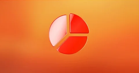 Pie Chart Red 3d Icon Stock Footage 69729212