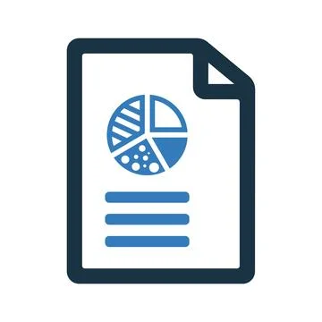 Pie chart report icon / vector graphics Illustrazione stock