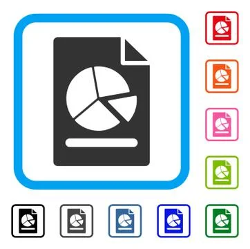 Pie Chart Report Page Framed Icon Illustrazione stock