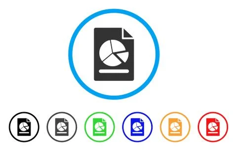 Pie Chart Report Page Rounded Icon Stock Illustration