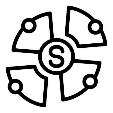 Pie chart representing currency exchange rate fluctuation Illustrazione stock