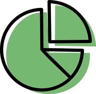 Pie chart representing market share segments Ilustración de archivo