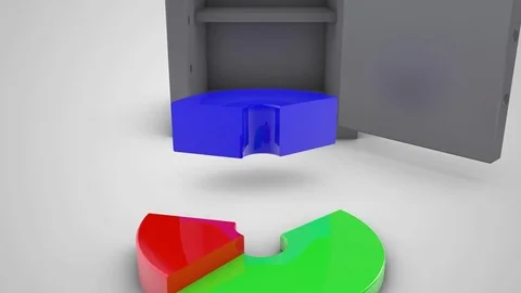 Pie Chart with Safe Nest Egg Stock Footage 72314941