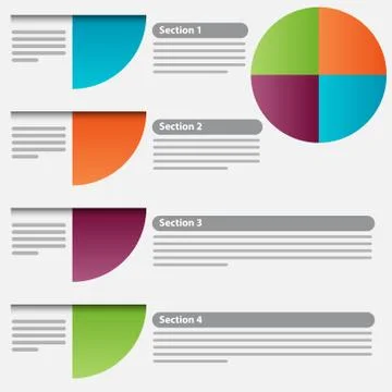 Pie Chart Section Icon Set Stock Illustration