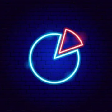 Pie Chart Section Neon Sign Illustrazione stock