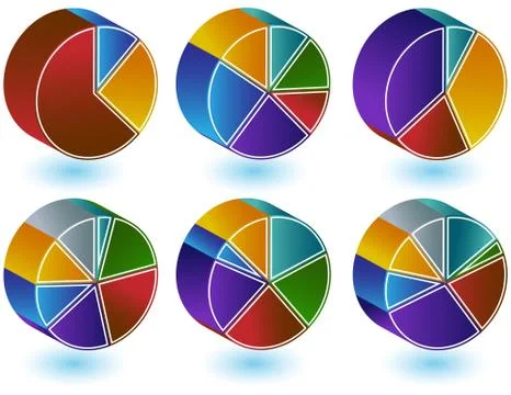 Pie chart set Stock Illustration