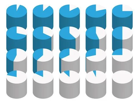 Pie chart set loading by 5 percent Stock Illustration