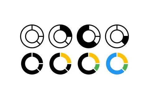 Pie chart set. Vector icon design. Stock Illustration