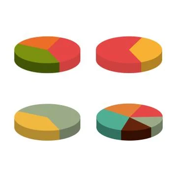 Pie chart set on white background. Infographic elements. Vector illustration in Stock Illustration