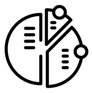 Pie chart showing data analysis with lines and circles 스톡 일러스트