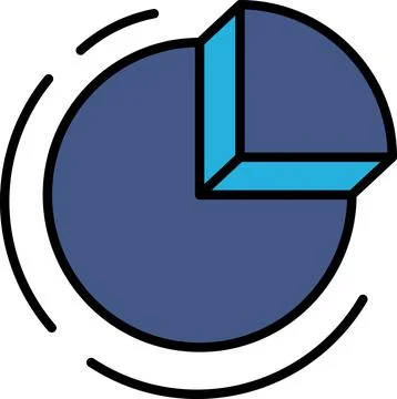 A pie chart is shown in black and white Stock Illustration