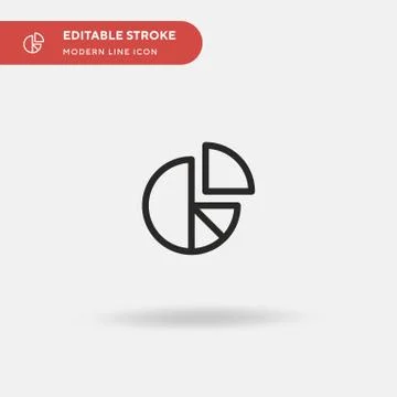 Pie Chart Simple vector icon. Illustration symbol design template for web mob Stock Illustration