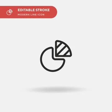 Pie Chart Simple vector icon. Illustration symbol design template for web mob Stock Illustration