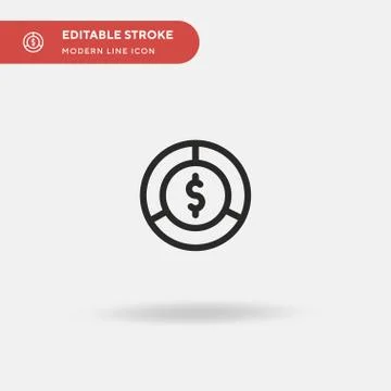 Pie Chart Simple vector icon. Illustration symbol design template for web mob Stock Illustration
