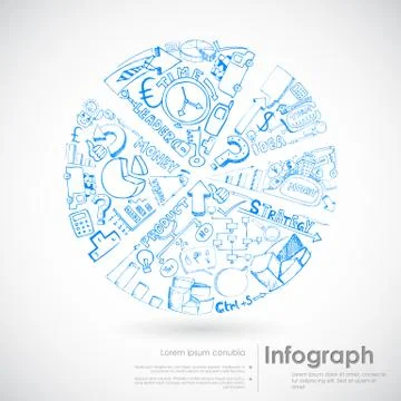 Pie Chart Sketch Stock Illustration