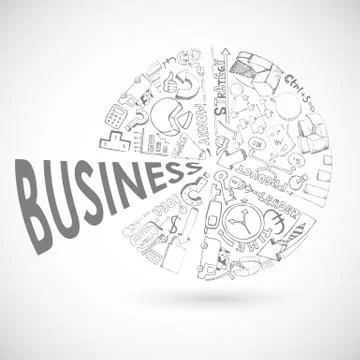 Pie Chart Sketch Stock Illustration